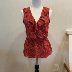 Max Studio Red Ruffled Tank Top - Size L - NWT